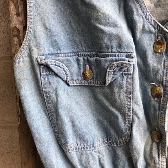 Denim Shorts Romper || Size S || Summer Romper - Picture 5 of 10